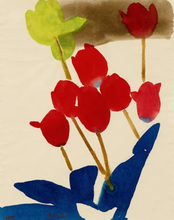 Rote und gelbe Tulpen, 1970