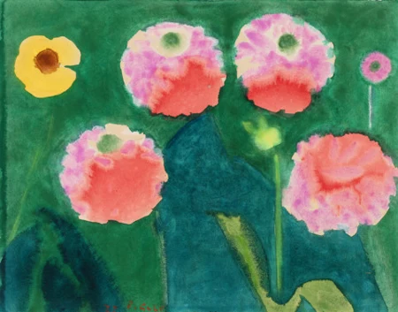 Dahlien und Rudbeckia, 1972