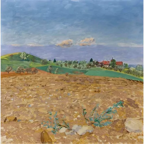 Feldlandschaft mit Schloss Watt in Mörschwil