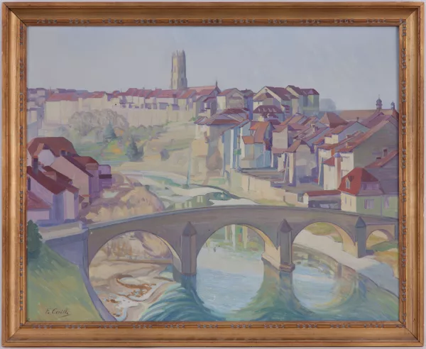 Fernand Caille — Vue de Fribourg et du Gottéron