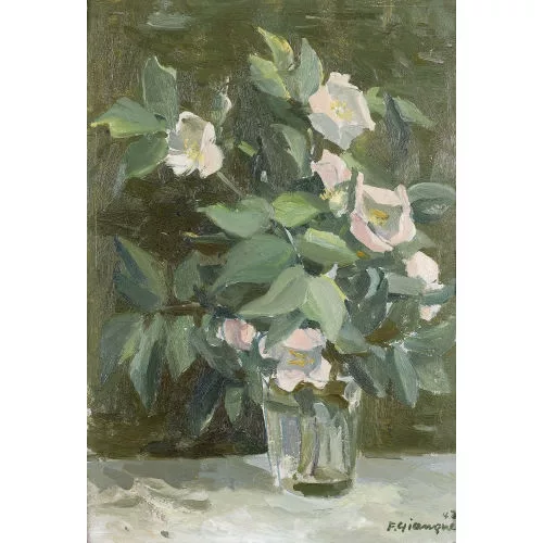 Fernand Giauque — Stillleben mit Heckenrosen.