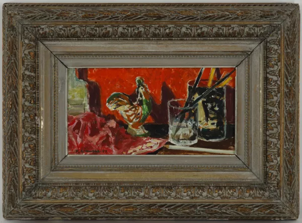 Fernand Giauque — Fernand Giauque (1895-1973), \Nature morte au coq et