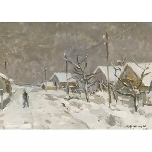 Winterliche Dorfpartie