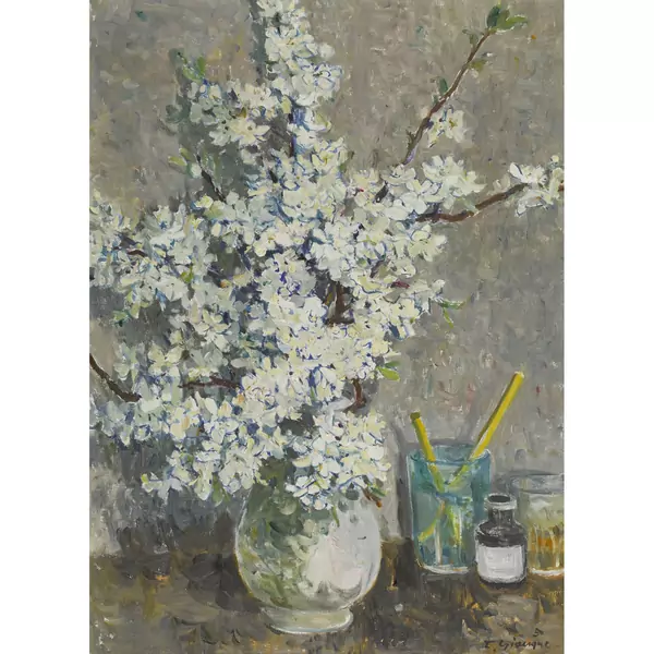 Blühende Zweige in Vase