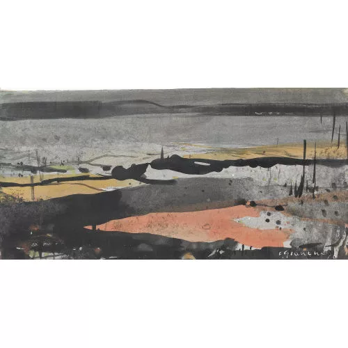 Fernand Giauque — Seeuferpartie im Winter.