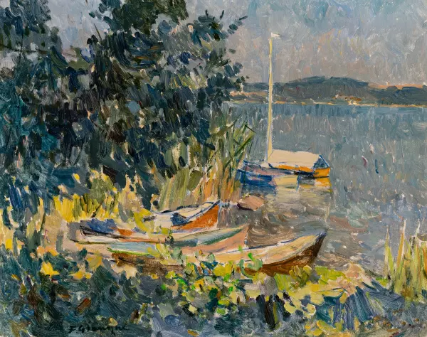 Boote am Bielersee