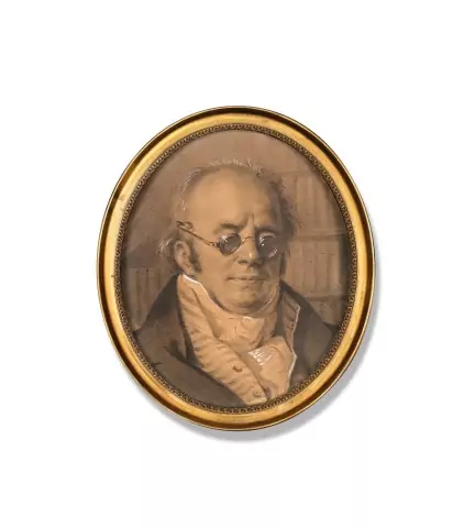 Ovales Miniatur Portrait des Genfer Buchhändlers Abraham Cherbuliez (1765–1847)