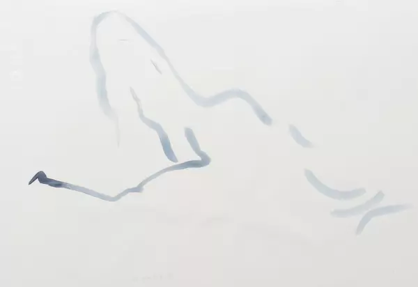 Francine SIMONIN (1936-2020), 'Nu féminin', acrylique sur papier — DognyAuction