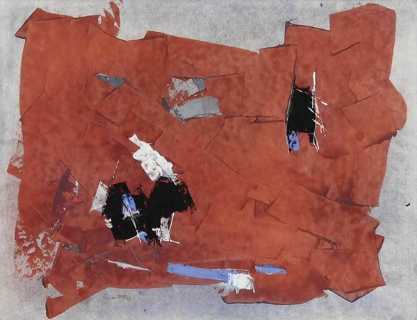 Francis Bott — Komposition in Rot, 1962