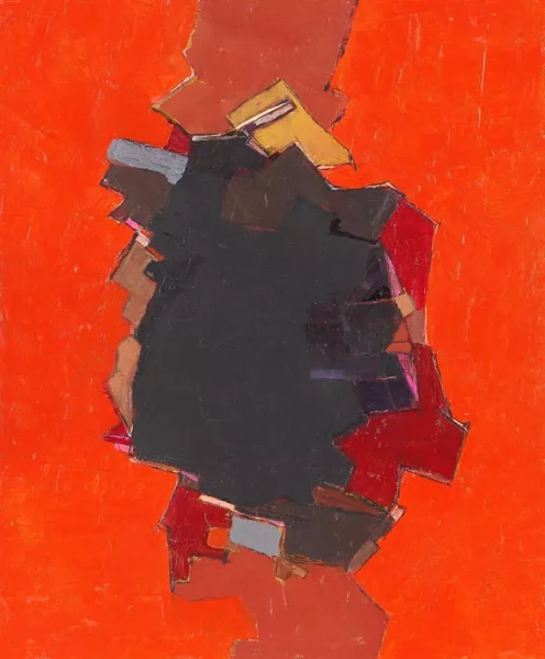 Francis Bott — Composition noire et rouge