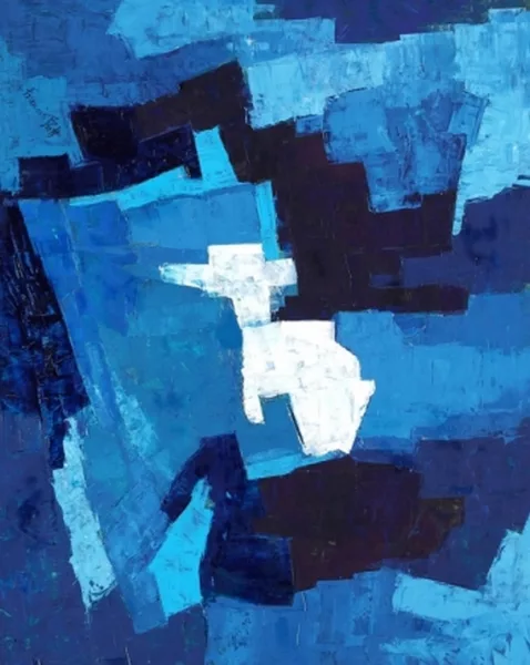 Francis Bott — Composition blanche et bleue