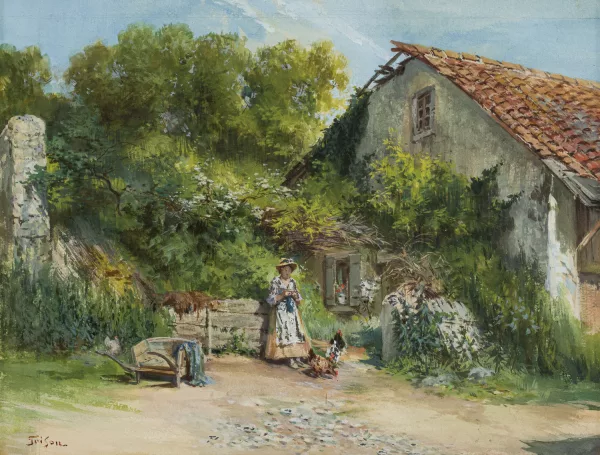 François-Adolphe Grison — "Une ferme à Annemasse, Haute-Savoie",