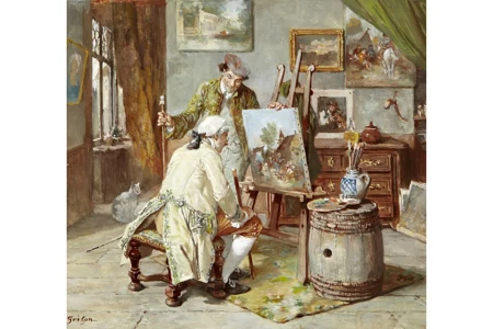 Dans l'atelier du peintre