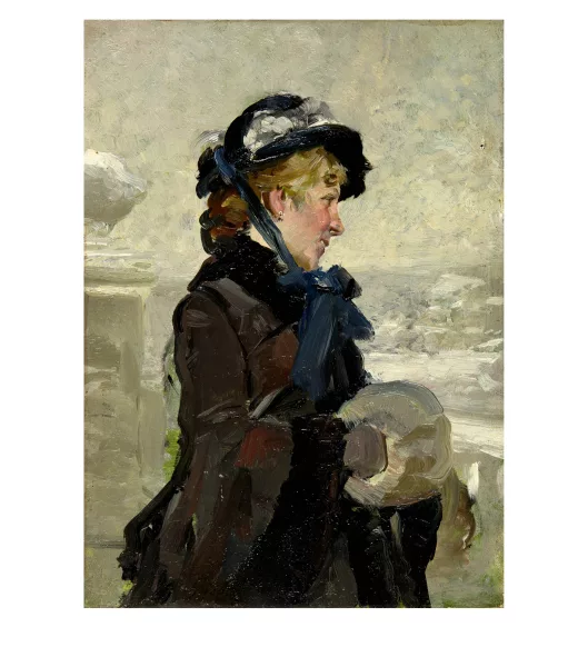 François-Adolphe Grison — Jeune femme au manchon (L'hiver)