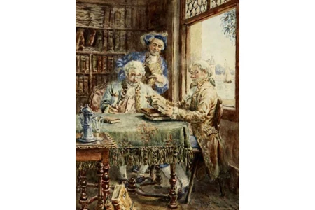 Kollegium in der Hausbibliothek