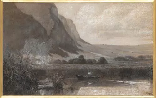 François-Adolphe Grison (1845-1914), "Le petit Salève et les marais de Gaillard". — DognyAuction