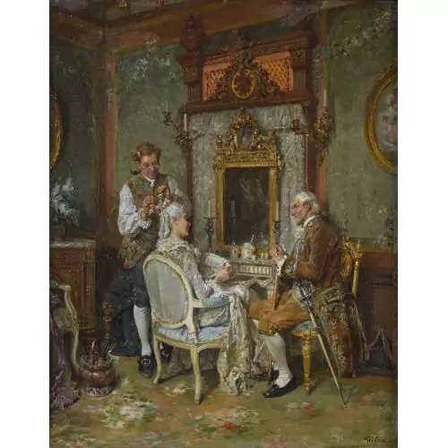 Interieur mit feiner Gesellschaft