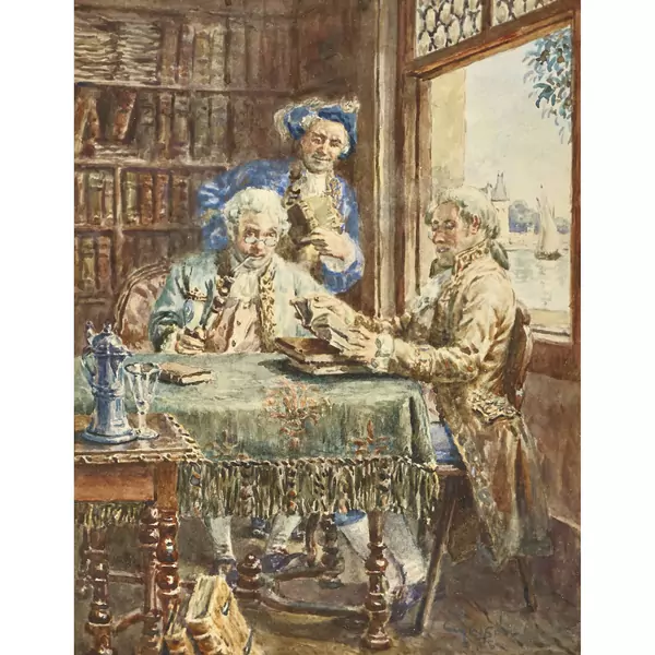 Kollegium in der Hausbibliothek