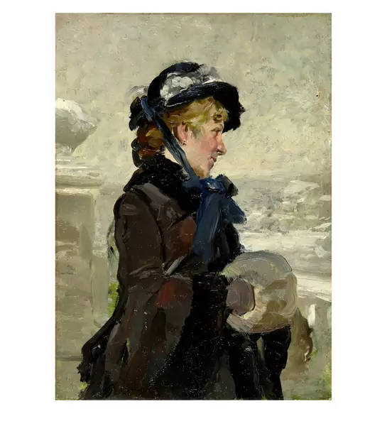 François-Adolphe Grison — Jeune femme au manchon (L'hiver) — Galerie Kornfeld