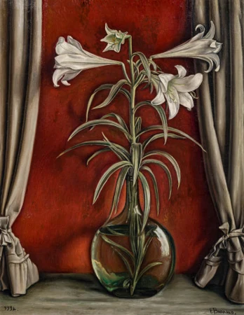 Lys blanc aux rideaux gris, 1934