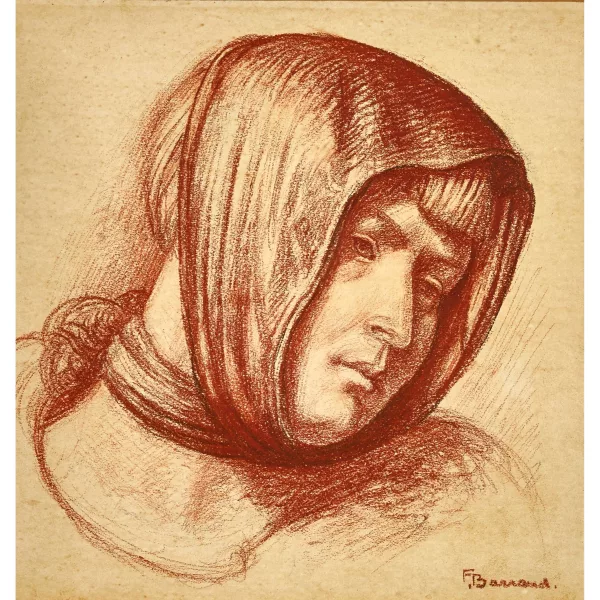François Barraud — Bildnis einer jungen Frau mit Kopftuch.