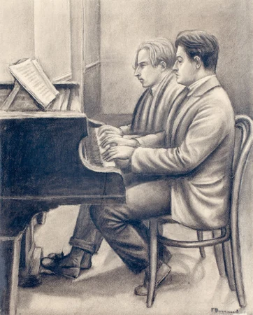 François Barraud et Albert Locca au piano