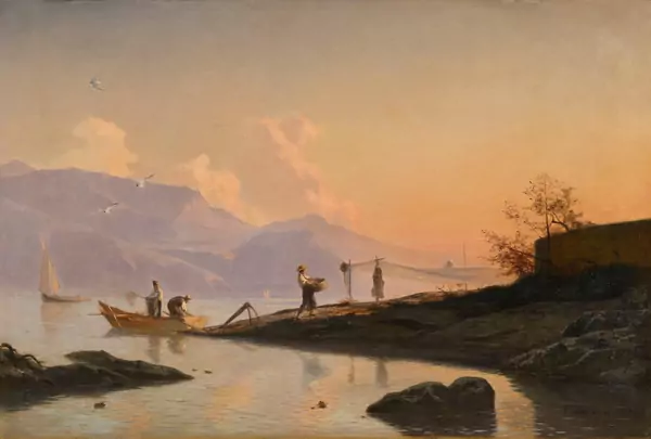 La pose des filets pour la pêche