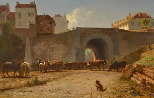 FRANÇOIS BOCION — La Place du tunnel à Lausanne. 1858. — Koller Auktionen