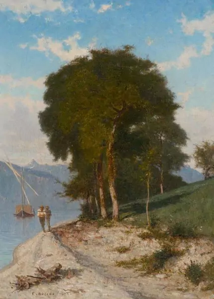 FRANÇOIS BOCION — Bord de lac. 1856. — Koller Auktionen