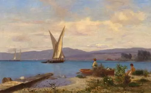 FRANÇOIS BOCION — Scène lémanique à Tourronde. 1863. — Koller Auktionen