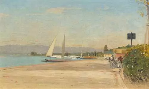 FRANÇOIS BOCION — Sail boats on the shores of Lake Geneva. — Koller Auktionen
