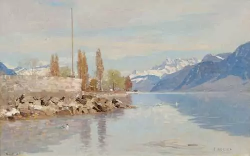 FRANÇOIS BOCION — Les quais de Vevey. 1887. — Koller Auktionen