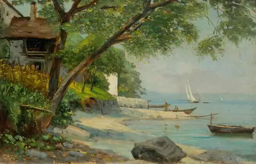BOCION, FRANCOIS — Maisons de pêcheurs sur la côte française. — Koller Auktionen