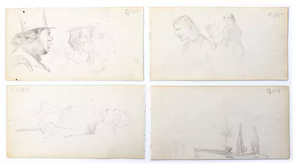 François BOCION (1828-1890), Ensemble de 4 dessins, crayon sur papier — DognyAuction