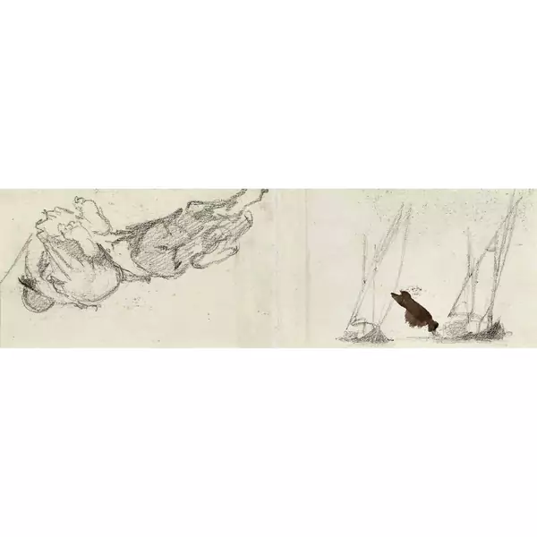 Zwei Schiffe. / Schlafende Fischer