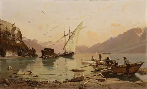 Bord du lac à Rivaz, 1883
