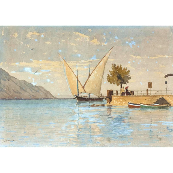 François Bocion — DÉBARCADÈRE DE TERRITET PIER OF TERRITET