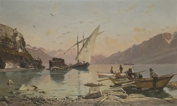 François Bocion — Bord du lac à Rivaz, 1883