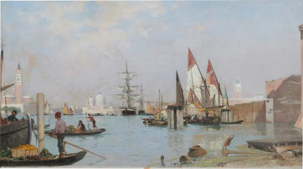 François Bocion — Le port de Venise, 1882