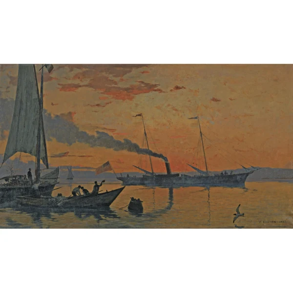 François Bocion — LES FEUX DU SOIR, 1885SUNSET ATMOSPHERE, 1885