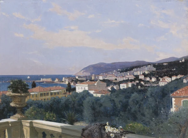 François Bocion — SAN REMO, DE LA TERRASSE DE LOUIS ORMOND, 1878SAN REMO, FROM THE TERRACE OF LOUIS ORMOND, 1878