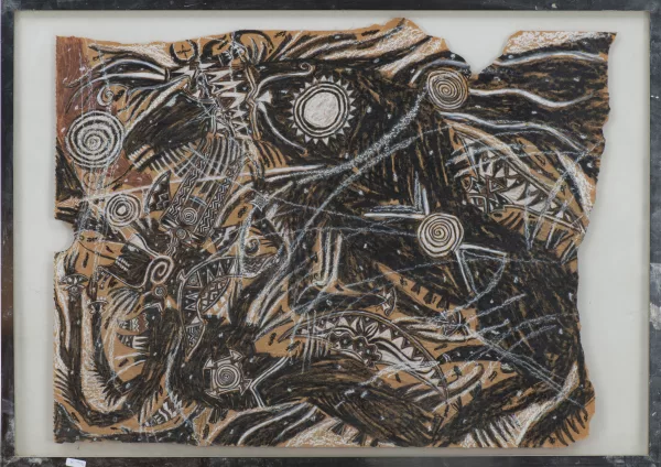 François BURLAND (1958), 'Composition', pastel et crayon gras — DognyAuction