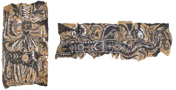 François BURLAND (1958), 'Polynésien', deux fresques de pastel... — DognyAuction