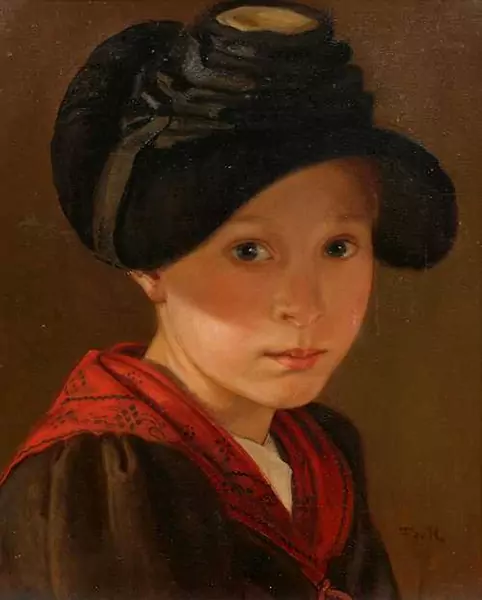 FRANÇOIS DE RIBAUPIERRE — Portrait of a Valais girl. — Koller Auktionen