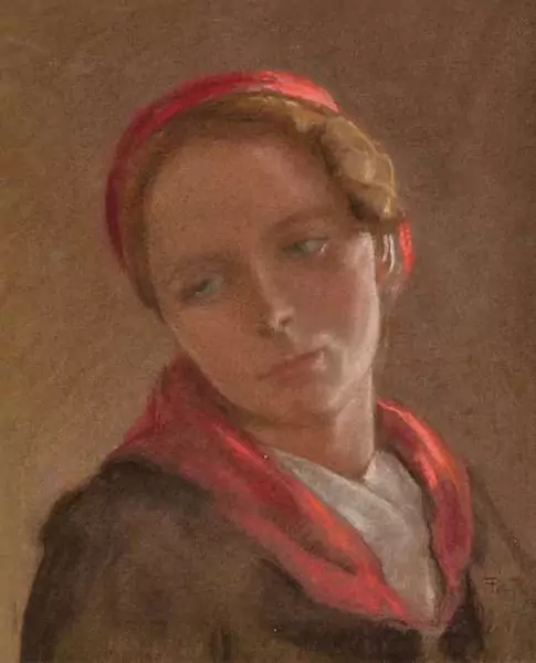 FRANÇOIS DE RIBAUPIERRE — Portrait de jeune valaisanne. — Koller Auktionen
