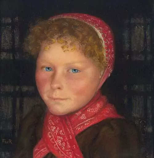 FRANÇOIS DE RIBAUPIERRE — Portrait of a young Valais girl. — Koller Auktionen