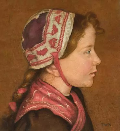 FRANÇOIS DE RIBAUPIERRE — Petite Valaisanne au bonnet. — Koller Auktionen