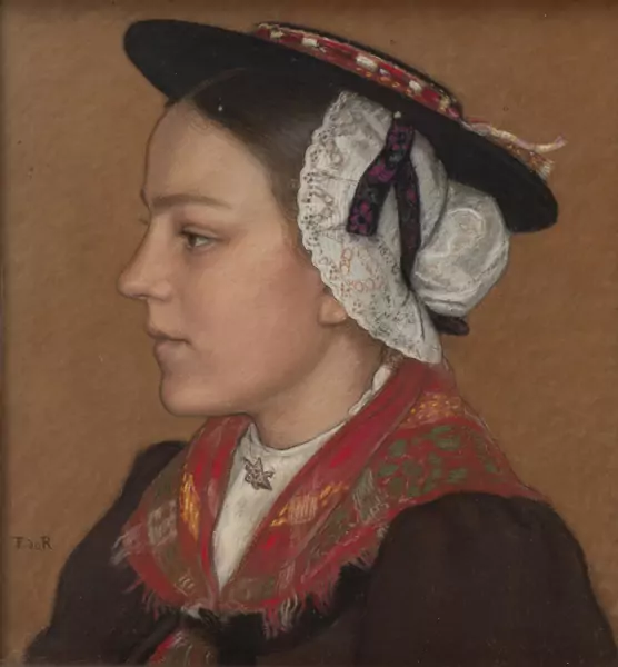 François DE RIBAUPIERRE (1886-1981), 'Profil de jeune Valaisanne', pastel sur papier — DognyAuction