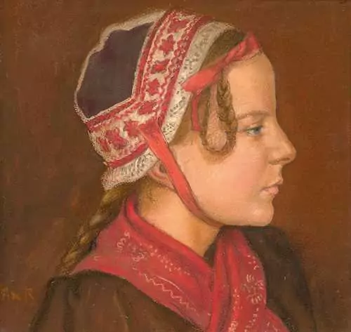 FRANÇOIS DE RIBAUPIERRE — Portrait de jeune valaisanne. — Koller Auktionen