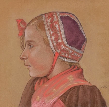 Jeune valaisanne de profil